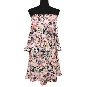 Lulu's Hello Darling Off-Shoulder Floral Ruffle Dress Women's XL